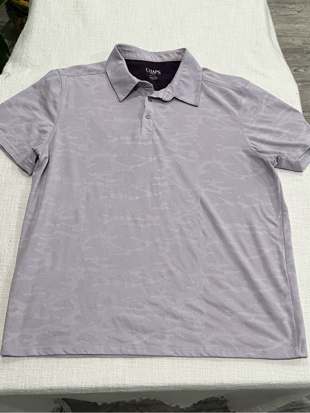 Chaps Golf Polo Shirt Mens XL Lavender Wicking Stretch Moisture Performance EUC